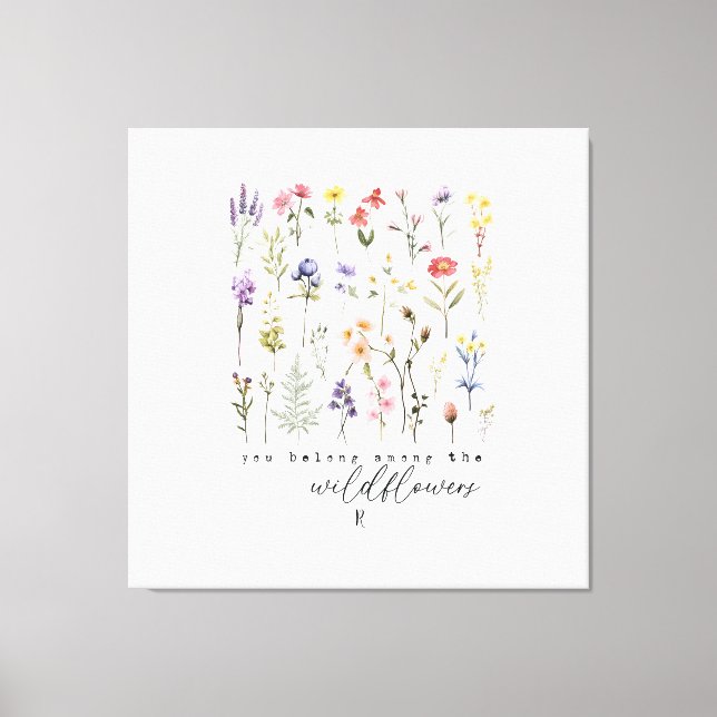 Toile Citation Fleurs Sauvages Sublimation Aquarelle (Recto)