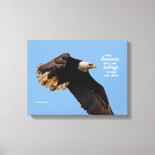 Toile Citation Inspirante Aigle Chauve en Vol