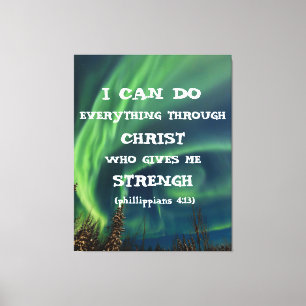 Toile Citation inspirante de la Bible Northern Lights