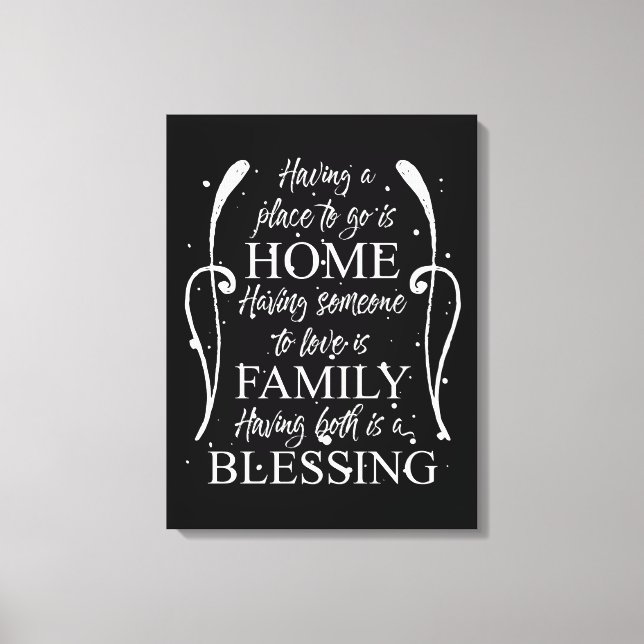 Toile Citation inspirante sur la maison - la famille - B (Recto)