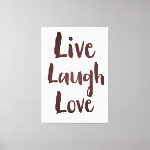 Toile Citation inspirante vintage Live Laugh Love