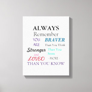 Toile Citation Inspiration Wall Art Brave