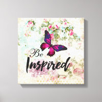 Citation inspirée et collage de papillon rose