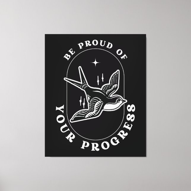 Toile Citation Motivationnelle Soyez Fier de Vos Progrès (Recto)