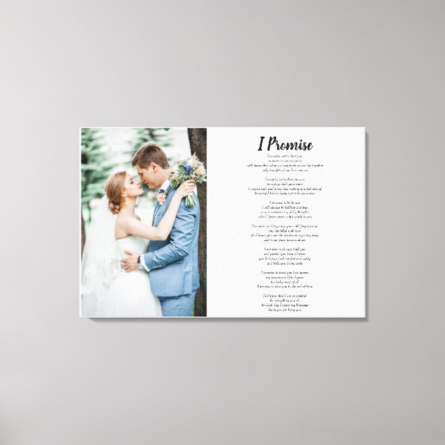 Toile Citation poétique personnalisée avec photo (Recto)