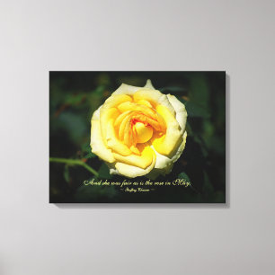 Toile Citation romantique Rose anglais jaune