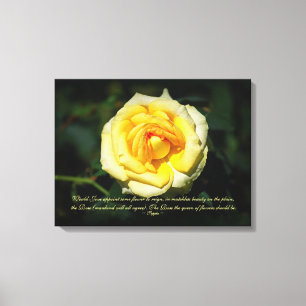 Toile Citation Sappho Rose anglais jaune