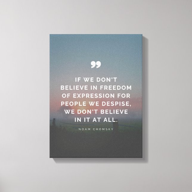 Toile Citation sur la liberté d'expression de Noam Choms (Recto)