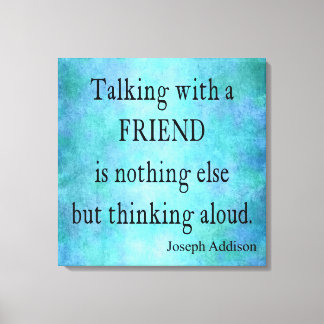 Toile Citation vintage Aqua Turquoise Blue Addison Frien