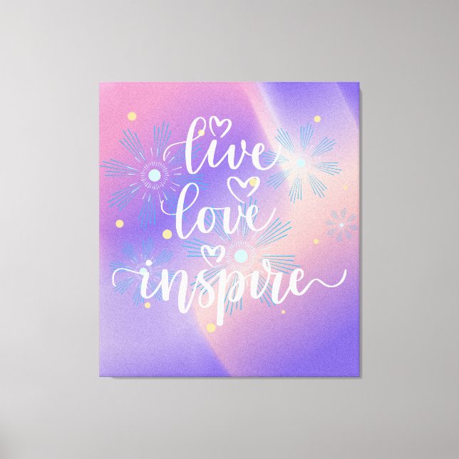 Toile Citation Vivre, Aimer et Inspirer (Recto)