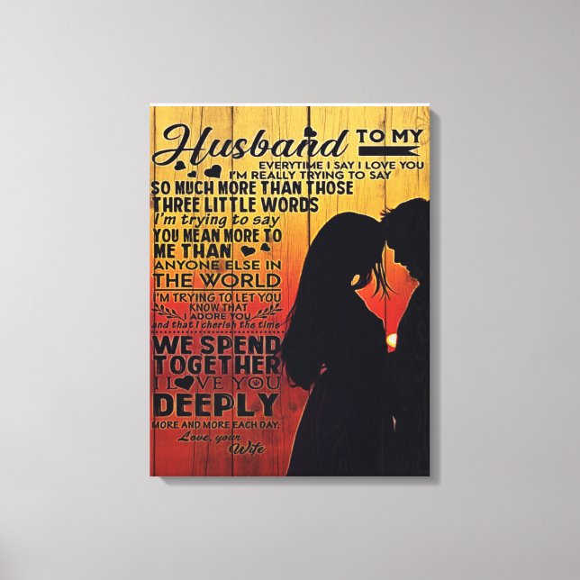 Toile Citations D'Amour À Mon Mari, Décor À La Maison (Recto)