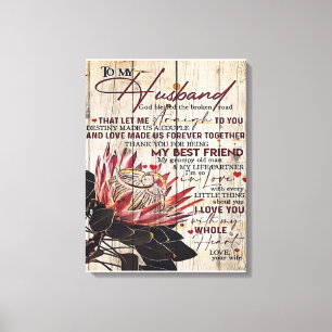 Toile Citations d'amour pour mon mari, décoration intéri