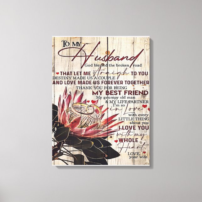 Toile Citations d'amour pour mon mari, décoration intéri (Recto)