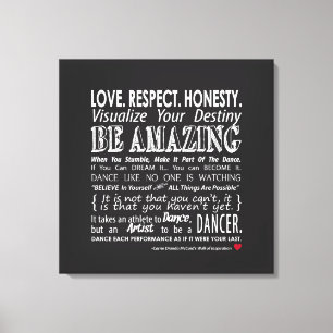Toile Citations de danse inspirationnelle de Carrie 24x2