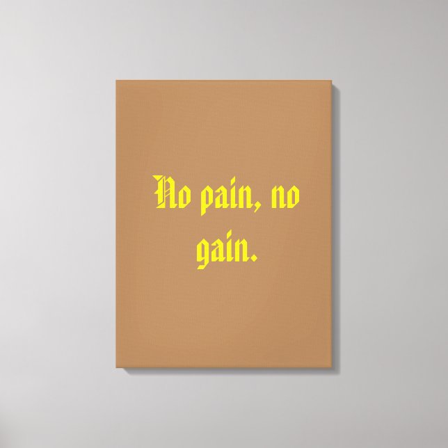 Toile Citations de motivation de GYM et marron clair  (Recto)