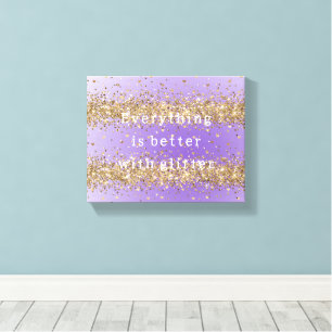 Toile Citations de paillettes violettes qui brillent ave