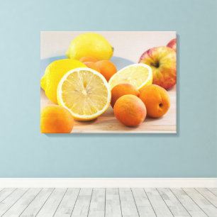 Toile Citron avec abricots et pommes Photographie culina