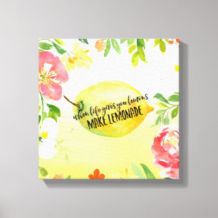 Toile Citrons floral ombre aquarelle inspiration citatio