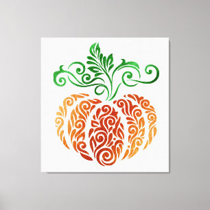 Toile Citrouille d'automne Swirl