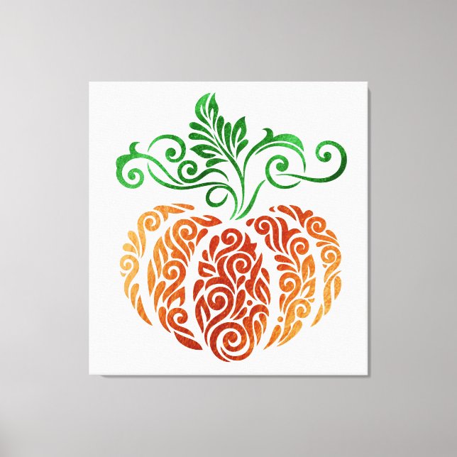 Toile Citrouille d'automne Swirl (Recto)