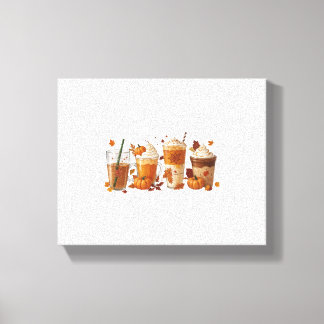 Toile Citrouille de café d'automne