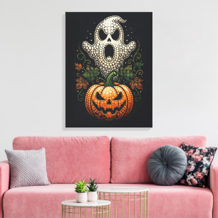 Toile Citrouille de crâne Halloween gothique