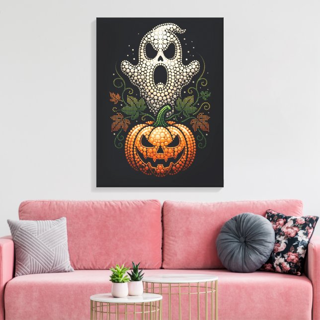 Toile Citrouille de crâne Halloween gothique (Insitu(Salon))