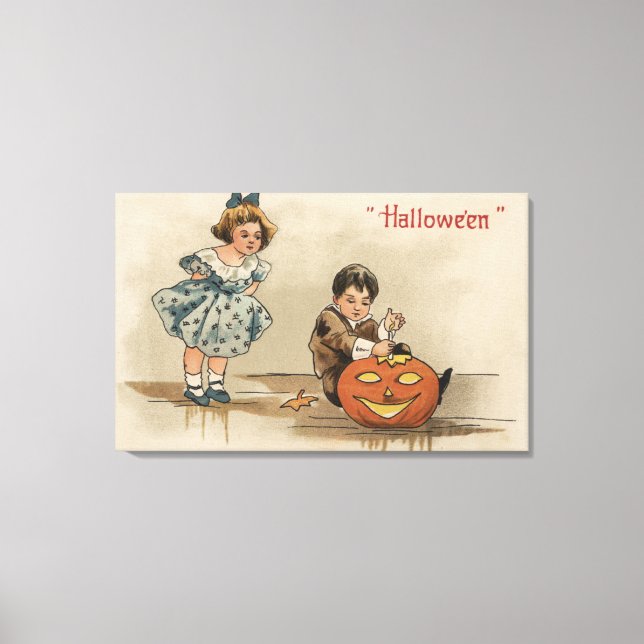 Toile Citrouille de salutation Halloween (Recto)