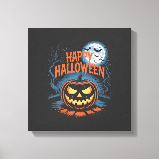 Toile Citrouille d'Halloween effrayante Jack O Lantern (Recto)