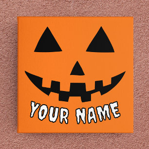 Toile Citrouille orange personnalisée Halloween Votre no