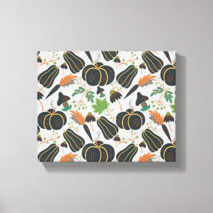 Toile Citrouille sans soudure carotte motif noir et blan