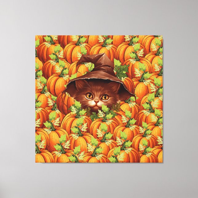 TOILE CITROUILLES DE THANKSGIVING CHAT MIGNON (Recto)
