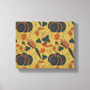 Toile Citrouilles et carottes motif sans soudure