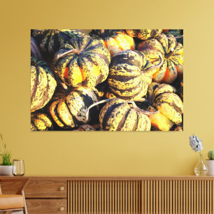Toile Citrouilles rayées de près