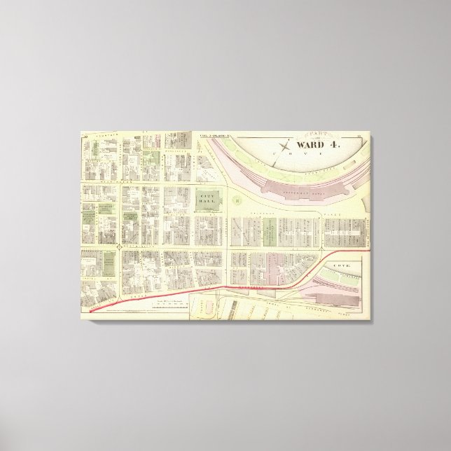 Toile City Hall Market Carré Exchange Place Atlas Map (Recto)