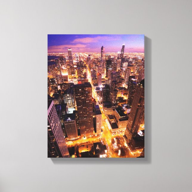 Toile Cityscape à Chicago la nuit (Recto)
