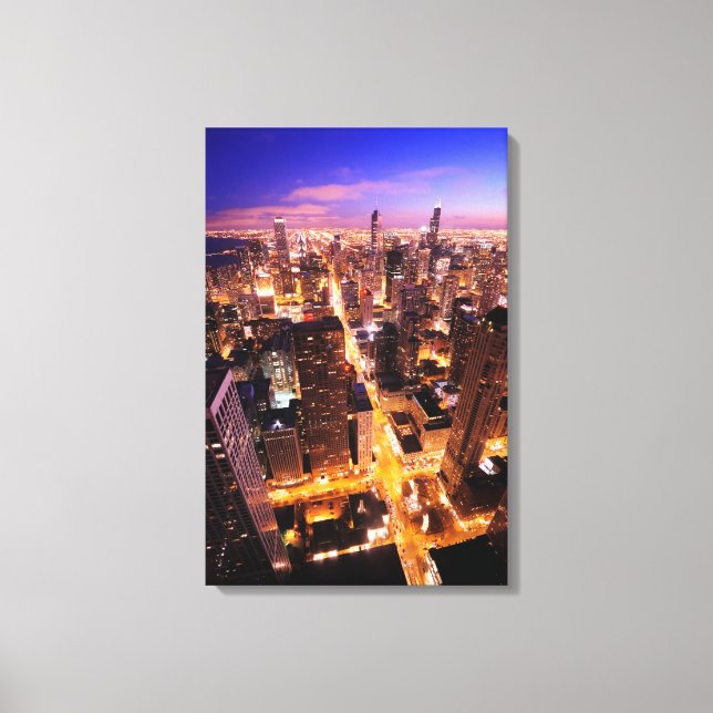 Toile Cityscape à Chicago la nuit (Recto)