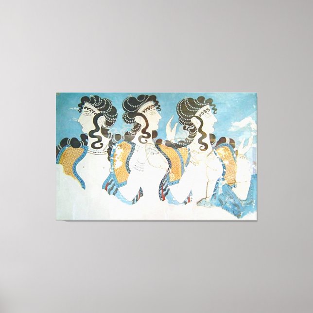 Toile Civilisation minoenne / 3 Femmes / Age de bronze / (Recto)