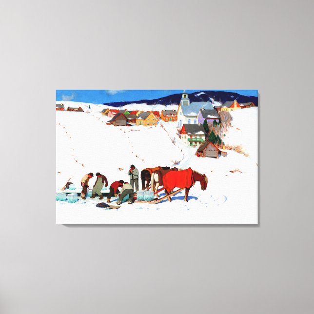 Toile Clarence Gagnon - La Récolte De Glaces (Recto)
