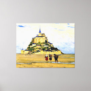 Toile Clarence Gagnon, Mont-Saint-Michel, Matin