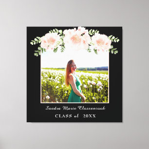 Toile Classe de graduation florale moderne, Fleur rose 2