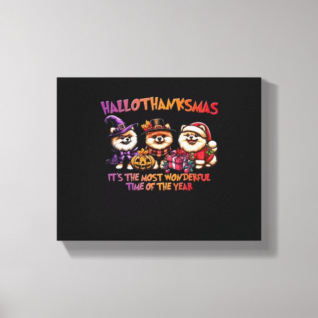 Toile Classi de Noël d'Halloween de Poméranie (Recto)