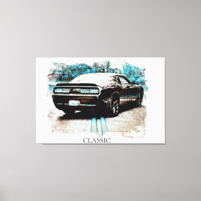 Toile *~* Classic Digital NIR Old Antique Muscle Car (Recto)
