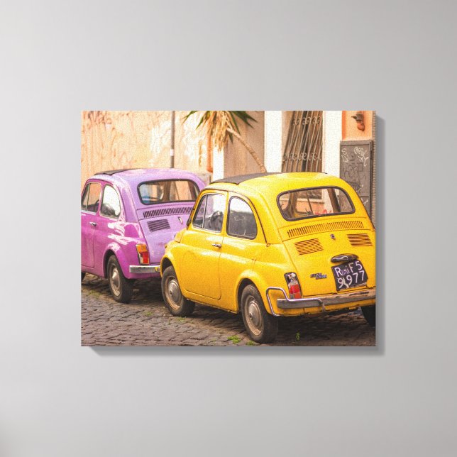 Toile Classic italien Fiat 500 voitures à Rome Italie (Recto)