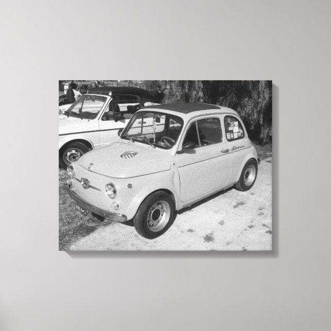 TOILE CLASSIQUE FIAT 500 VOITURE CLASSIQUE VINTAGE (Recto)