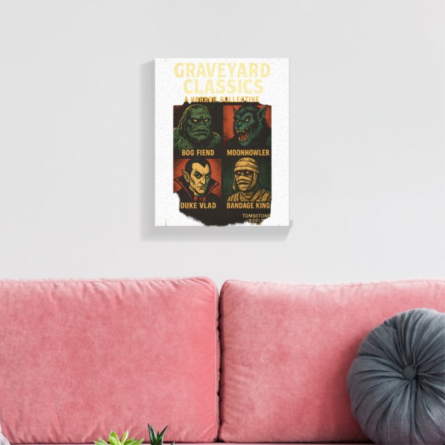 Toile Classiques de cimetière Affiche de monstre d'horre (Insitu(Salon))