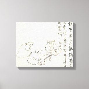 Toile Classiques Zen - Gibon Sengai - Oie & Héron