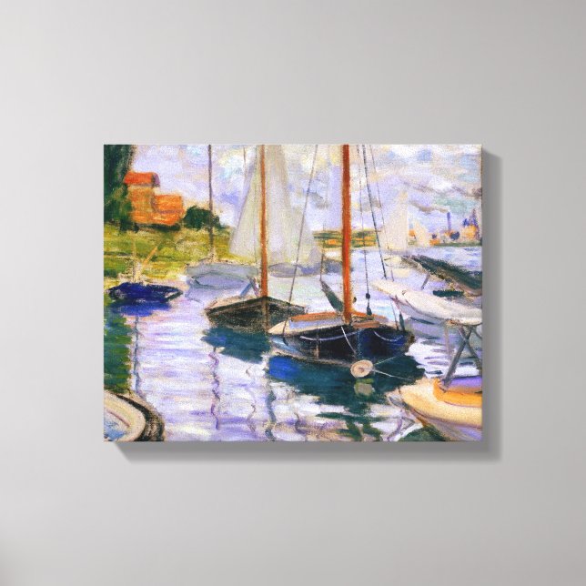 Toile Claude Monet - Bateaux à voile sur la Seine (Recto)