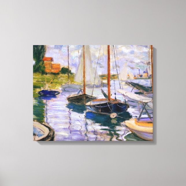 Toile Claude Monet - Bateaux à voile sur la Seine (Recto)
