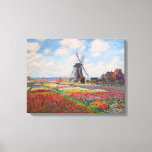 Toile Claude Monet - Champ de Tulipes en Hollande<br><div class="desc">Champ de tulipes en Hollande (Champs de tulipes en Hollande) - Claude Monet,  Huile sur toile,  1886</div>